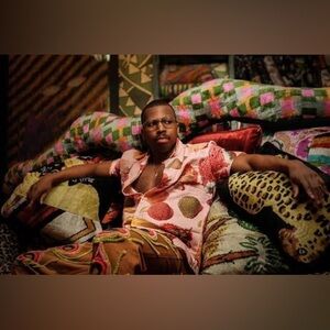 Pretty Snake Floating Fruit Gauze Mens Short Sleeve Button-Up Shirt S